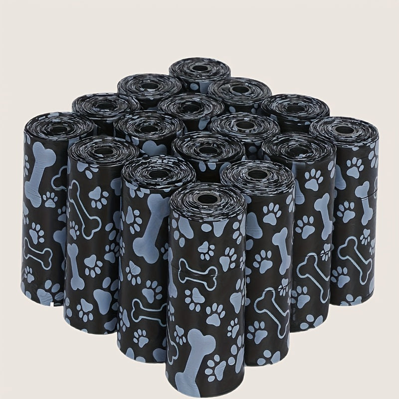 Dog poop bags rolls stacked together