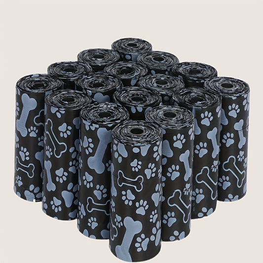 Dog poop bags rolls stacked together
