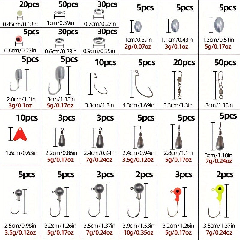 604pcs Fishing Lures Bait Tackle Kit