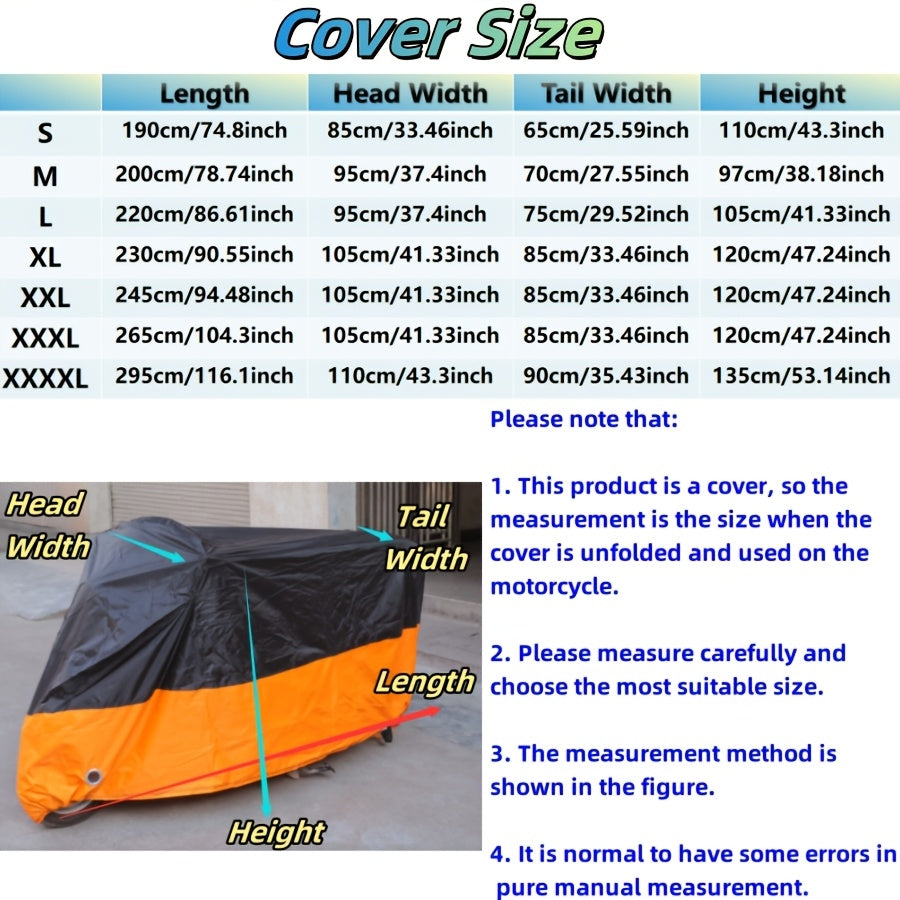 All-Season Motorcycle Cover – Waterproof with Lock Holes