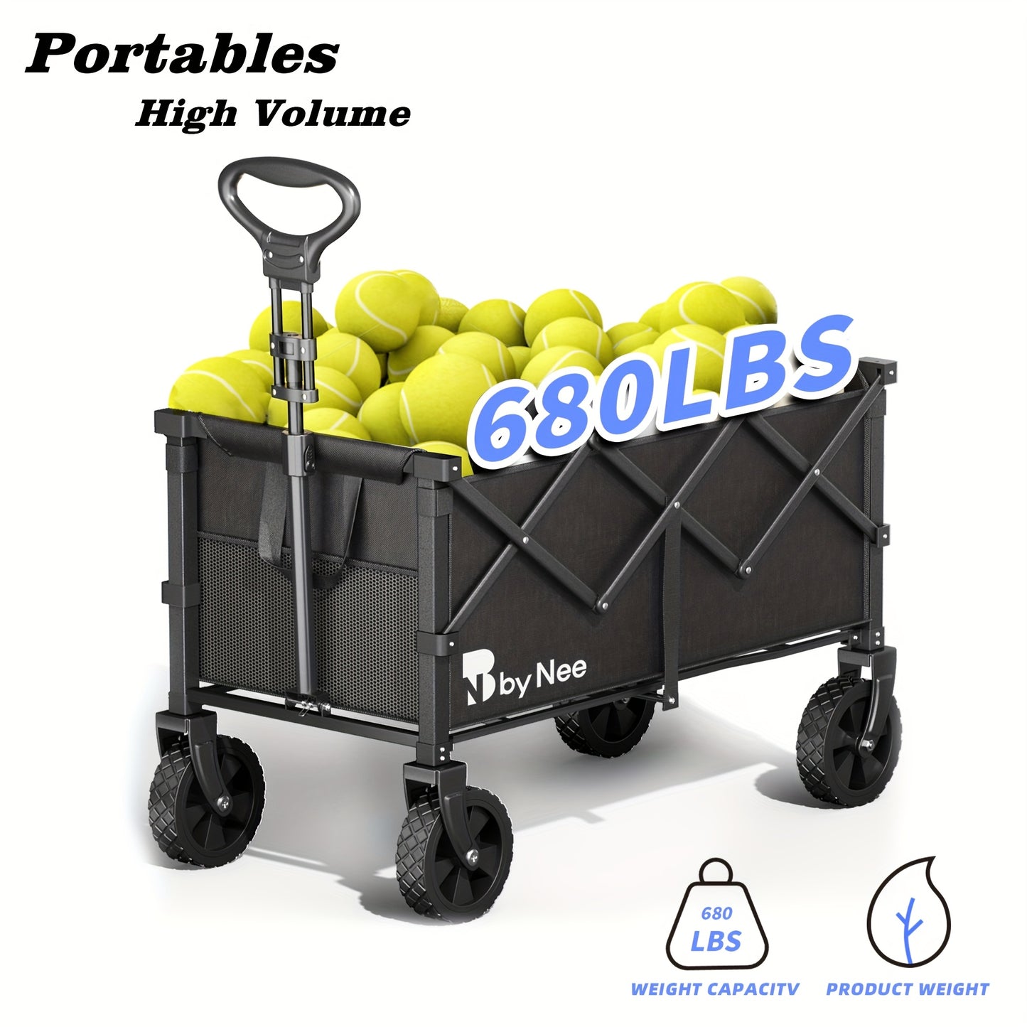 Collapsible Utility Wagon with All-Terrain Wheels