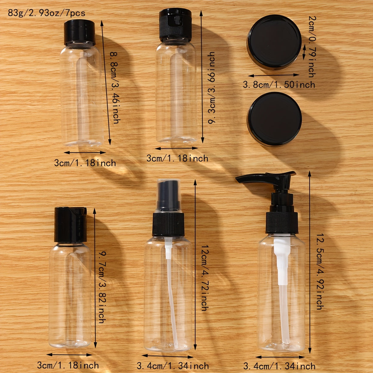 Travel-Sized Refillable Toiletry Bottles Kit