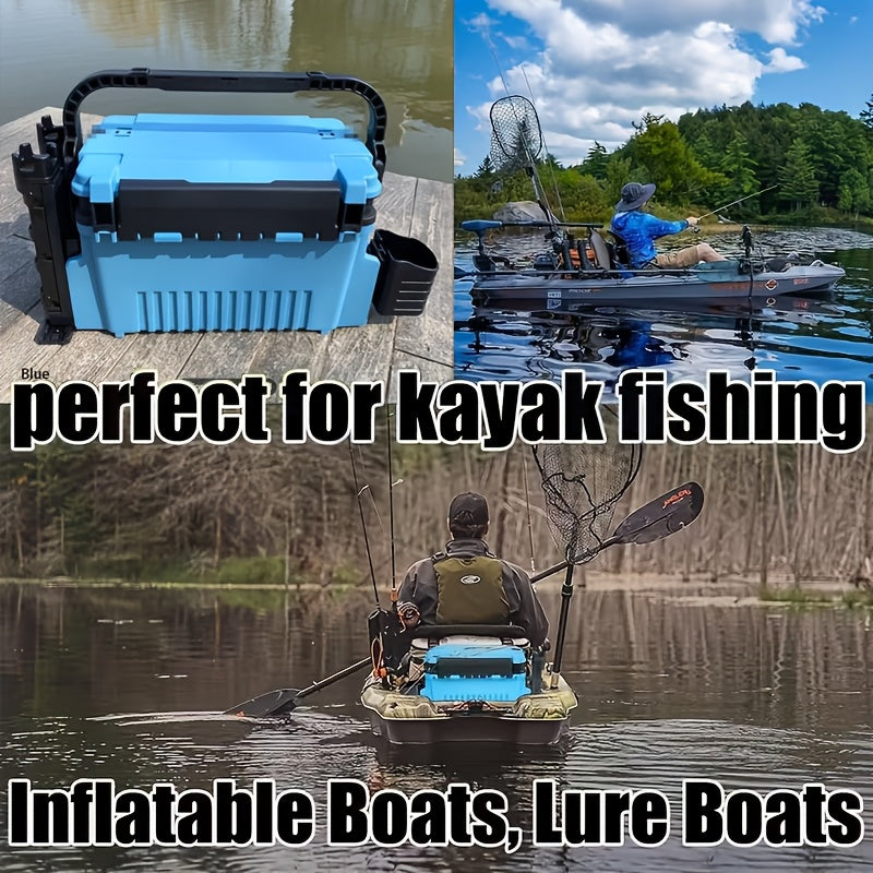 Fishing Tackle Box with Rod and Cup Holders