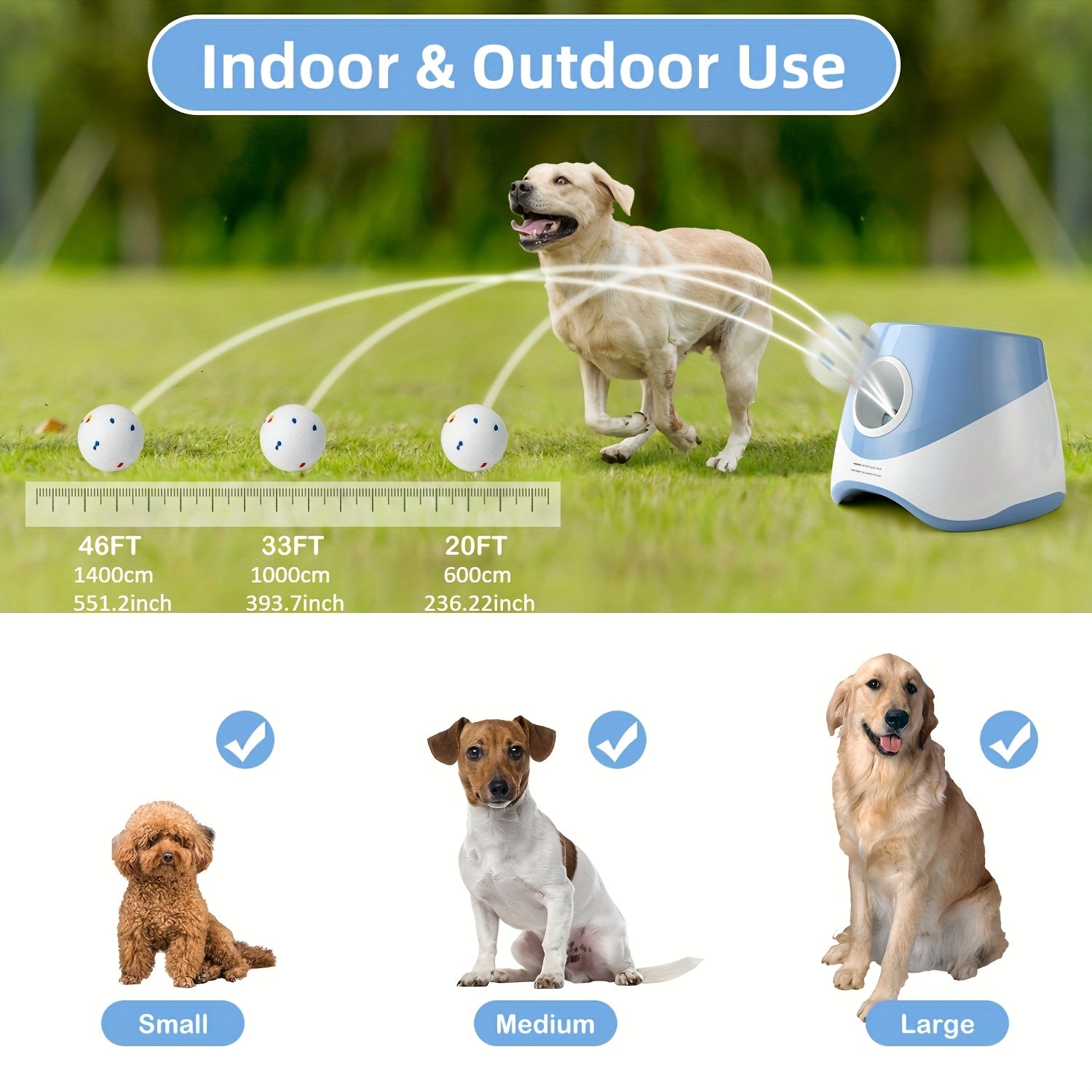 Automatic fetch machine for dogs used outdoors
