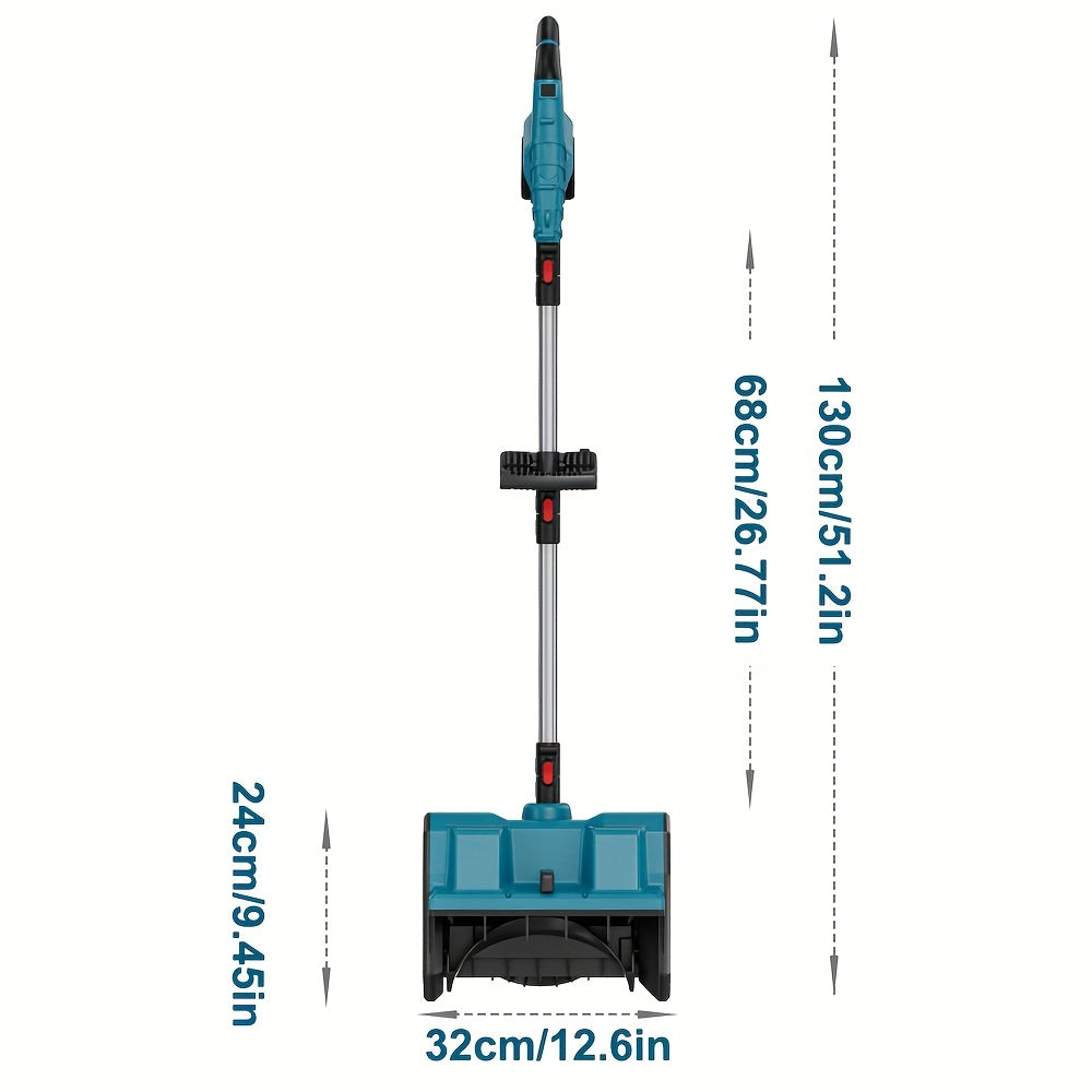 Electric snow shovel head and handle detail