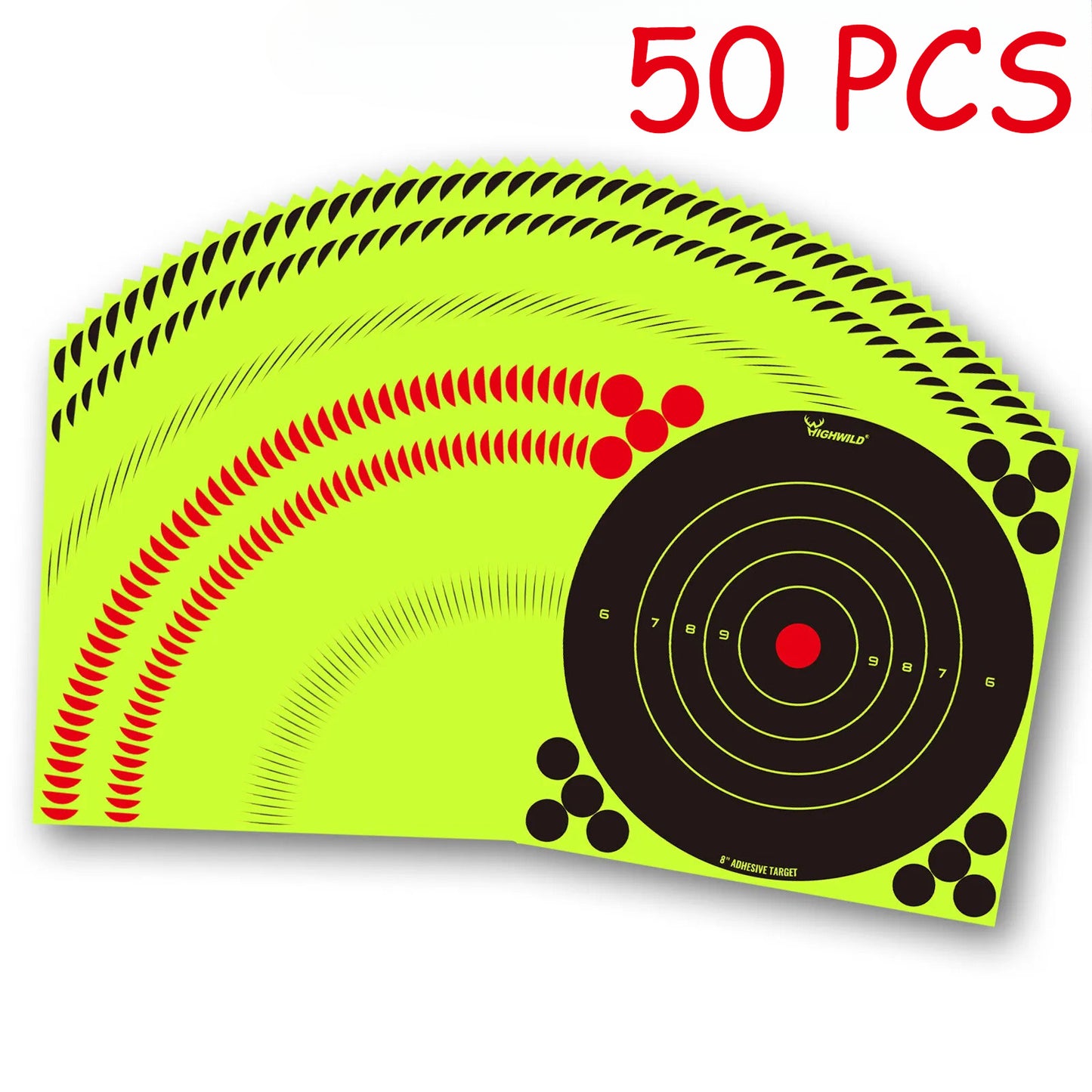 50-Pack 8-Inch High-Visibility Shooting Targets