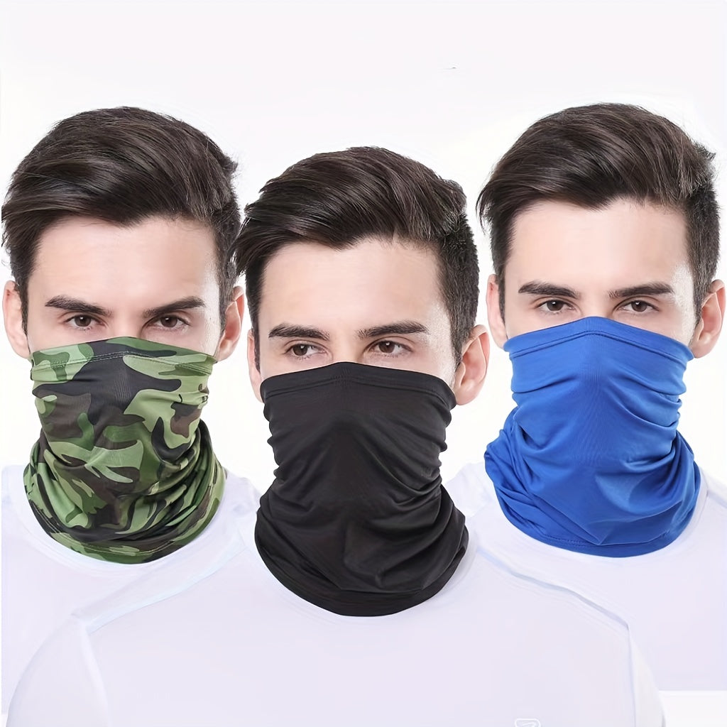 Outdoor face cover neck gaiter worn for sun and bug protection