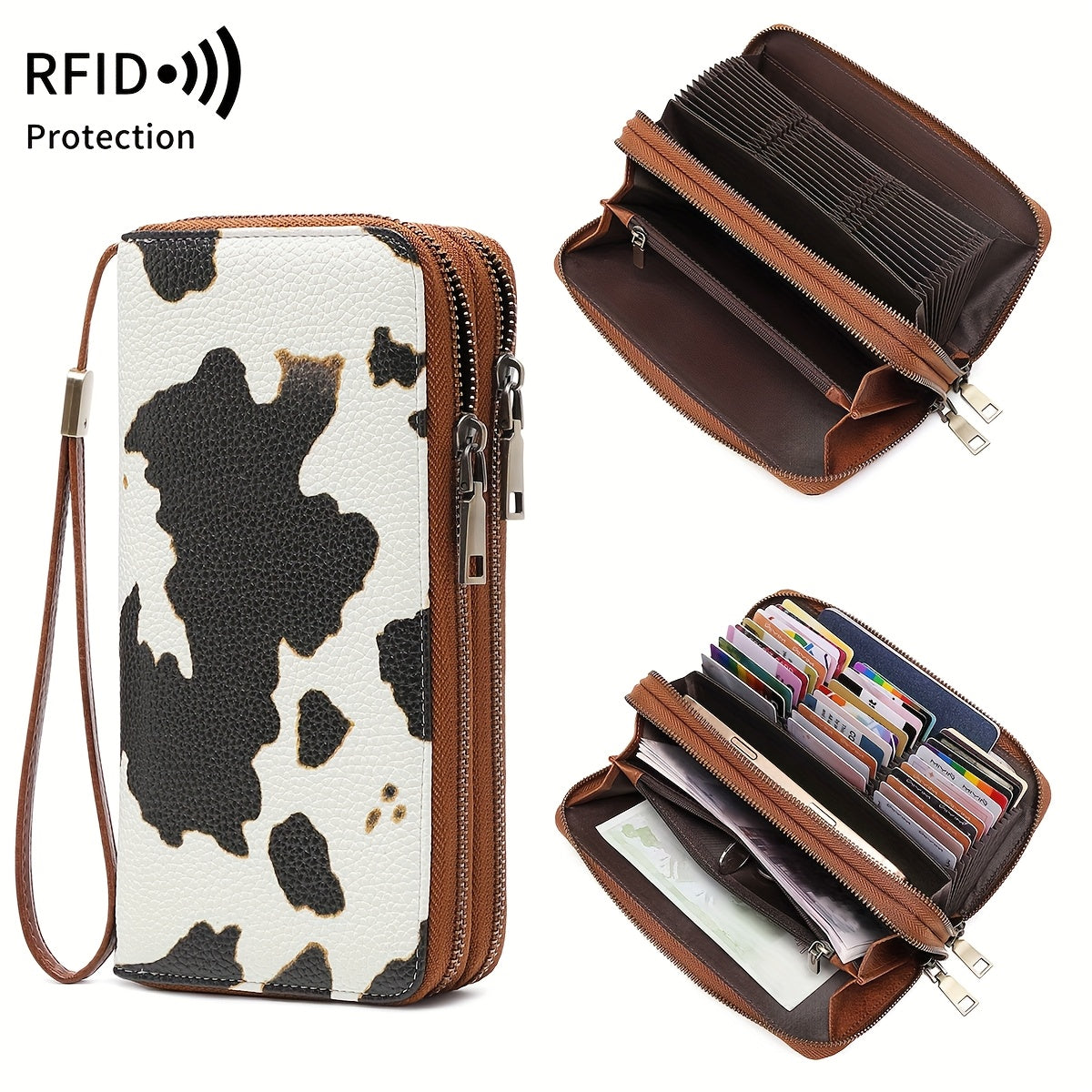 Retro Large Capacity Wallet with RFID Blocking