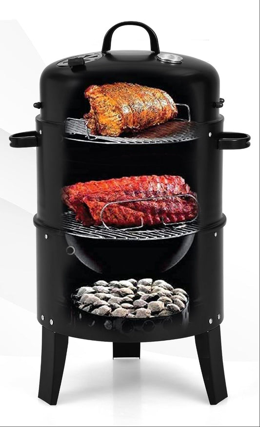 3-in-1 Charcoal BBQ Grill Combo