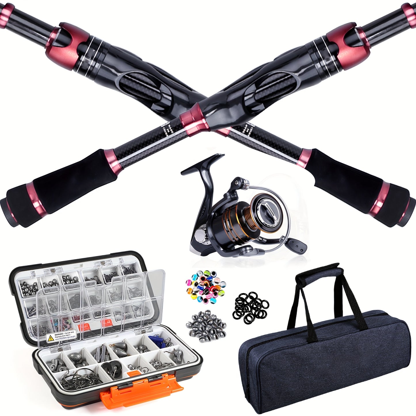Fishing Rod And Reel Combo with Tackle Box