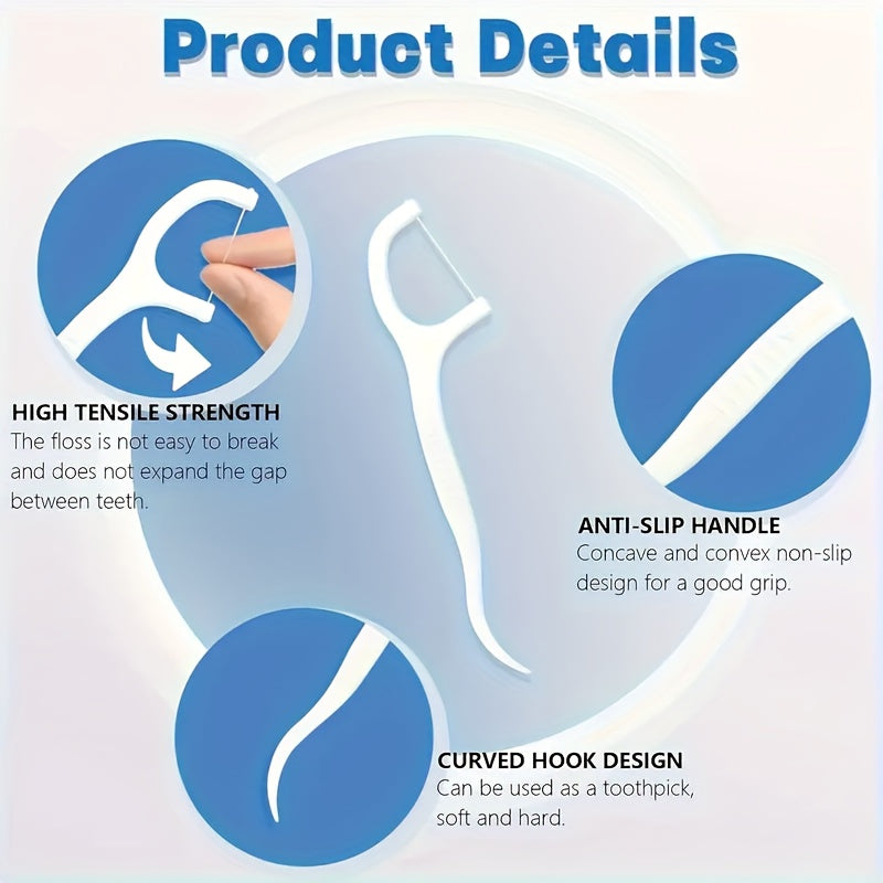 Dental Floss Sticks Set - Deep Cleaning, Portable 100 ct
