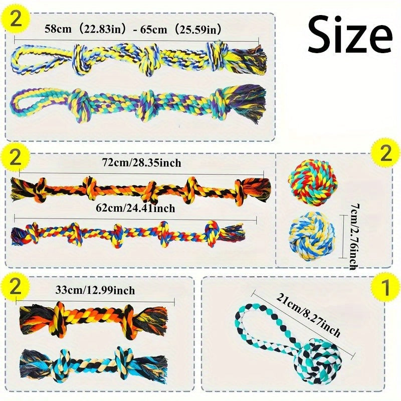 Durable dog rope and rubber chew toys assortment